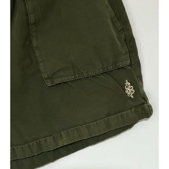 Scotch & Soda Army Green Cotton Twill Shorts Drawstring Elastic Waist Size XS - Picture 2 of 9